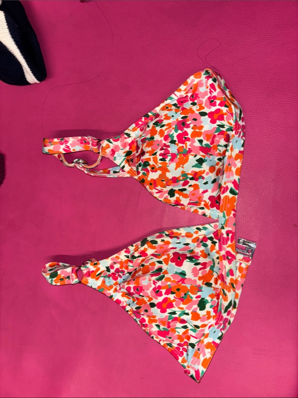 Floral Multicolor Triangle Bikini Top